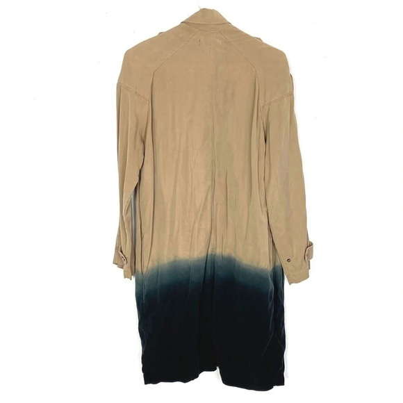 Blank NYC Dip Dyed Ombré Trench Coat Jacket Women’s Small Oversized Neutral Tan - Picture 2 of 9